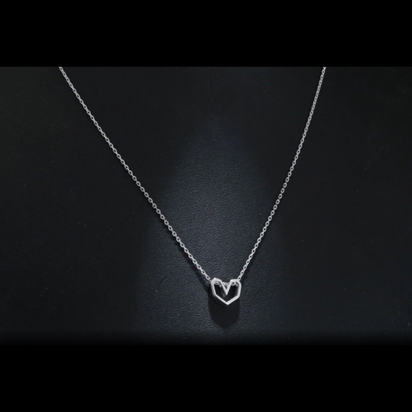 Sterling Silver Open Heart Necklace - Picture 7 of 8